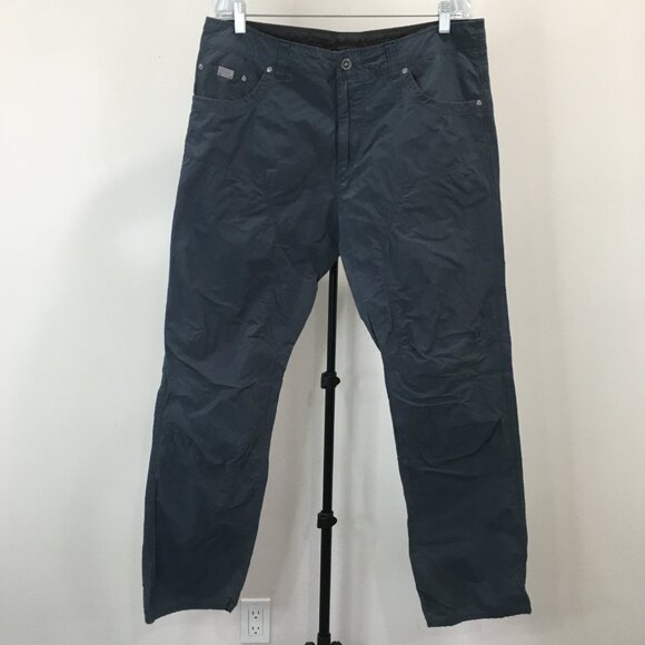 KUHL Gray/Blue'ish Logo Hardware Knee Detailing Activewear Hiking Outdoor Pant - Picture 1 of 14